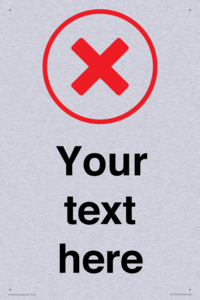 Custom plain background, red cross in a circle sign